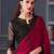 pink embellished sequinned satin saree