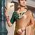 orange orange & green striped satin saree