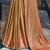 orange orange & green striped satin saree