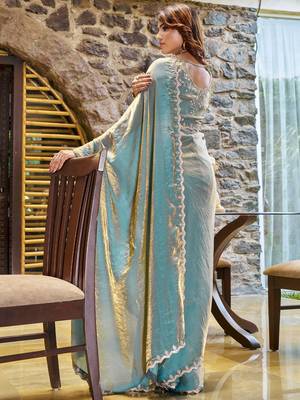 blue beads and stones saree 2