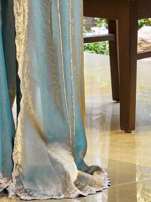 blue beads and stones saree 5