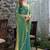 green beads and stones satin saree