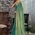 green beads and stones satin saree