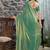 green beads and stones satin saree