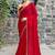 red embellished beads and stones satin saree