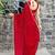 red embellished beads and stones satin saree
