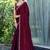 maroon women embellished beads and stones satin saree