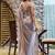 grey embellished beads and stones satin saree