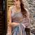 grey embellished beads and stones satin saree