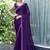 purple embellished beads and stones satin saree