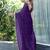 purple embellished beads and stones satin saree