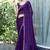 purple embellished beads and stones satin saree