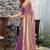 purple beads and stones satin saree