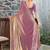 purple beads and stones satin saree
