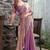purple beads and stones satin saree