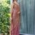 brown beads and stones satin saree