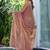 brown beads and stones satin saree