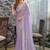 lavender embellished beads and stones satin saree