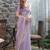 lavender embellished beads and stones satin saree