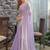 lavender embellished beads and stones satin saree
