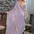 lavender embellished beads and stones satin saree