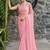 pink beads and stones embellished satin saree