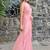 pink beads and stones embellished satin saree