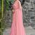 pink beads and stones embellished satin saree