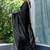 black beads and stones satin saree with blouse piece