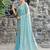 blue embellished beads and stones satin saree