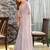 grey embellished beads and stones satin saree