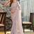 grey embellished beads and stones satin saree