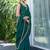 green beads and stones satin saree