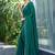 green beads and stones satin saree