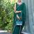green beads and stones satin saree