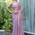 mauve beads and stones satin saree