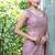 mauve beads and stones satin saree