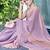 mauve beads and stones satin saree
