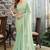 green embellished beads and stones satin saree