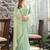 green embellished beads and stones satin saree