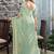 green embellished beads and stones satin saree