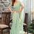 green embellished beads and stones satin saree