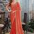 peach beads and stones satin saree