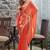 peach beads and stones satin saree