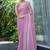 lavender beads and stones satin saree