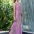 lavender beads and stones satin saree
