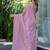 lavender beads and stones satin saree