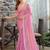pink embellished  beads and stones satin saree