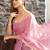 pink embellished  beads and stones satin saree