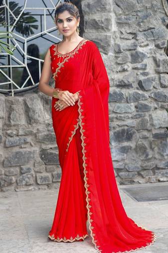 rose beads and stones satin saree